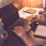 freelancer working in a home office maacxbx